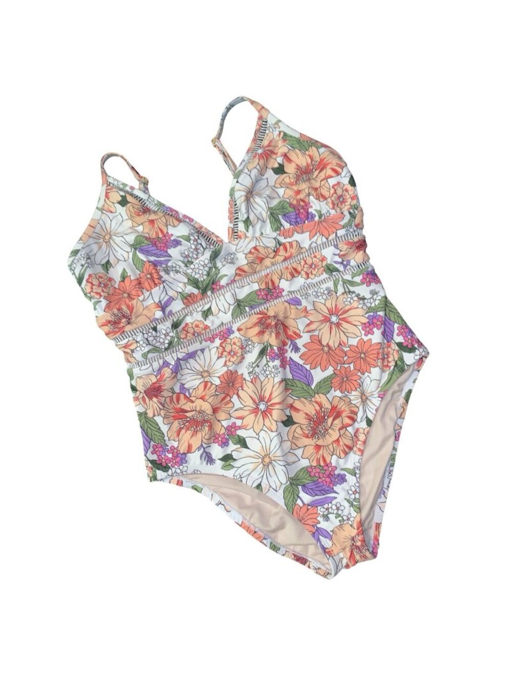 Kona Sol Women’s One piece Floral Swimsuit Size Large
